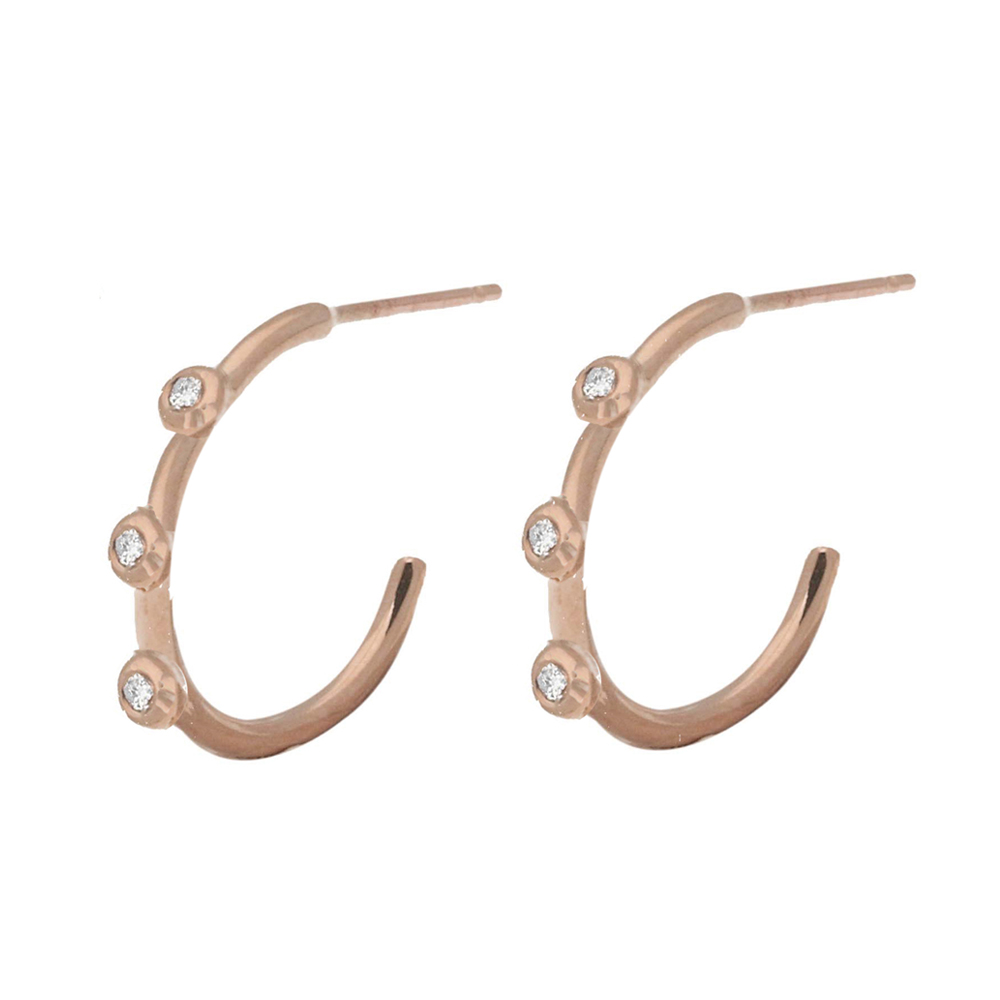 Rose Gold Diamond Hoop Earrings London Road Jewellery