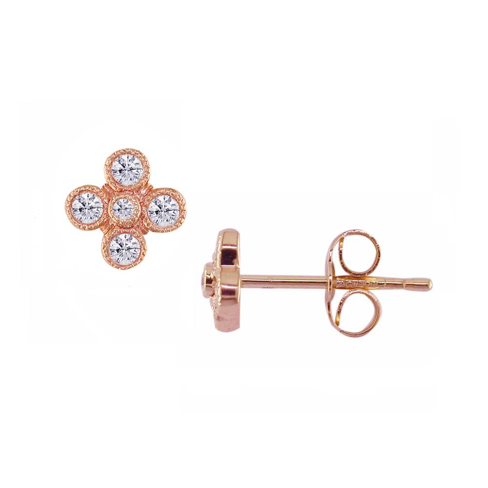 London Road Rose Gold Diamond Stud Earrings London Road Rose Gold Diamond Stud Earrings