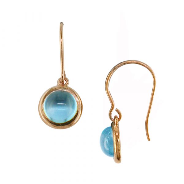 Rose gold blue topaz drop Bubble earrings