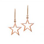 Rose gold open star drop earrings