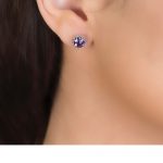 White gold amethyst Coronationn stud earrings
