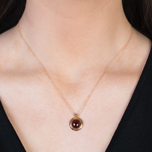 Rose Gold Garnet Bubble Pendant
