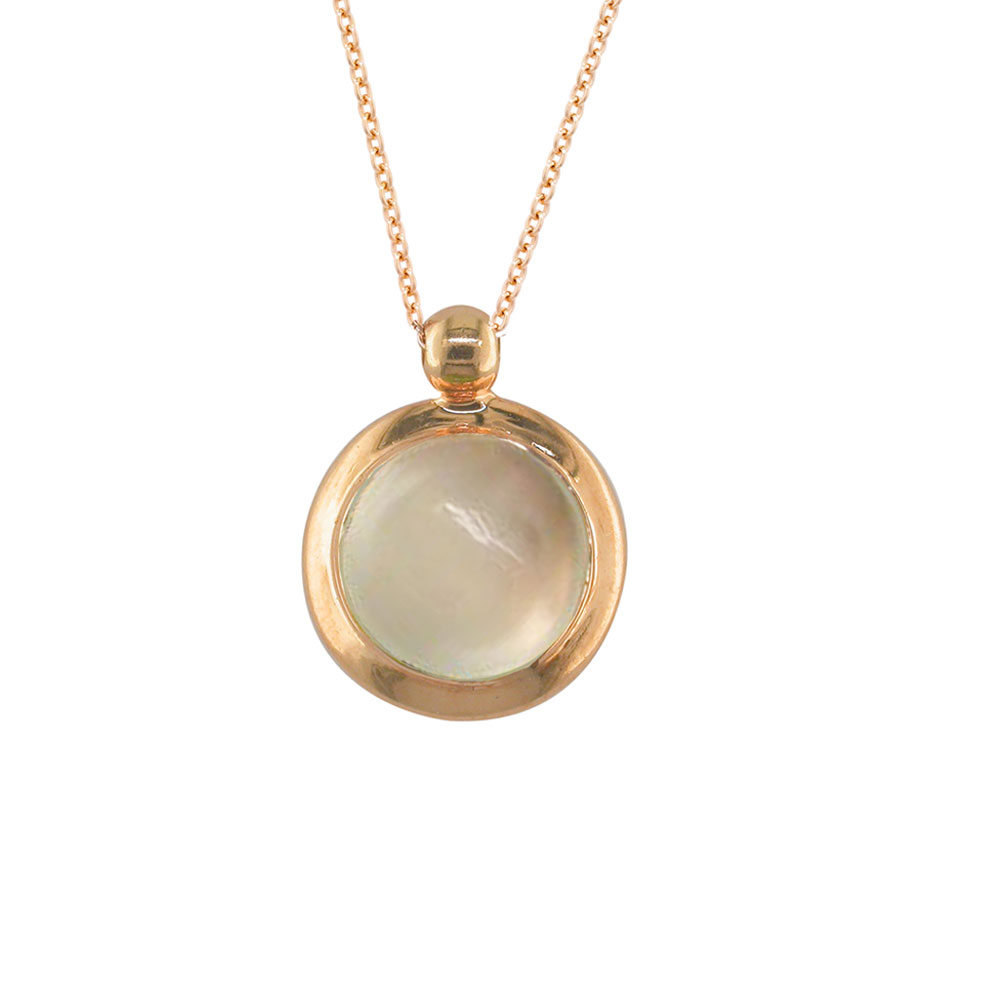 9ct Rose Gold Moonstone Bubble Pendant Necklace - London Road Jewellery