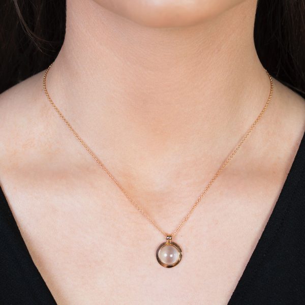 Rose gold moonstone bubble pendant