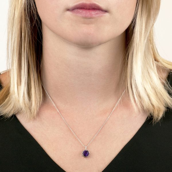 White gold amethyst Coronation pendant