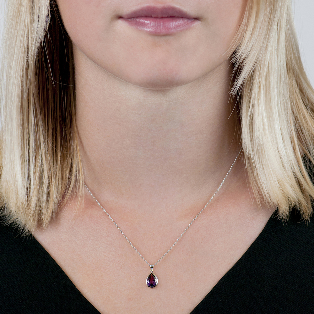 Paradigm White Gold Amethyst Necklace - Anakao Jewellery