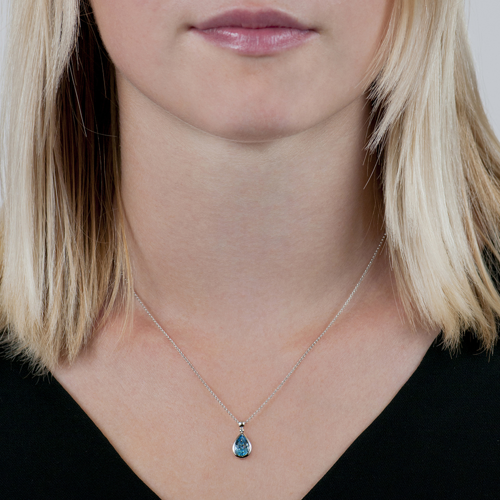 Buy Revere 9ct White Gold Blue Topaz Pendant Necklace - December | Womens  necklaces | Argos