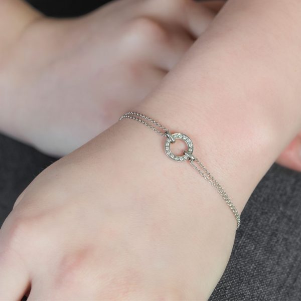 White gold diamond circle bracelet