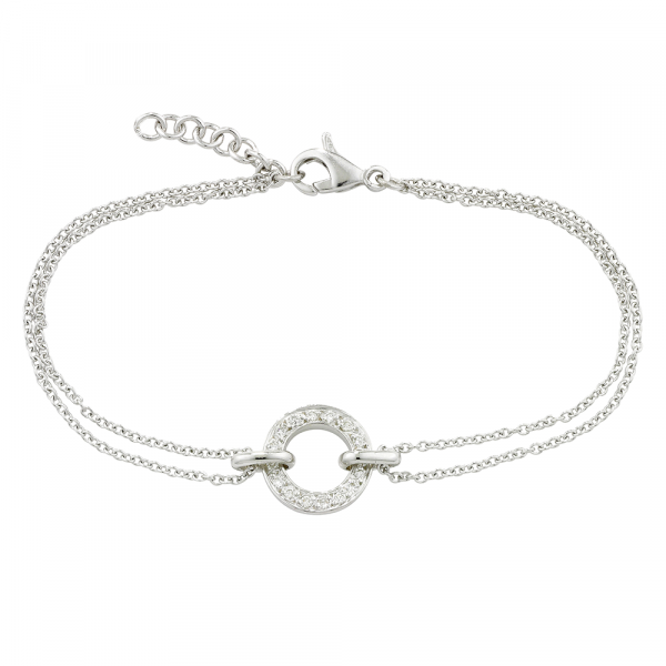 White gold diamond circle Meridian bracelet