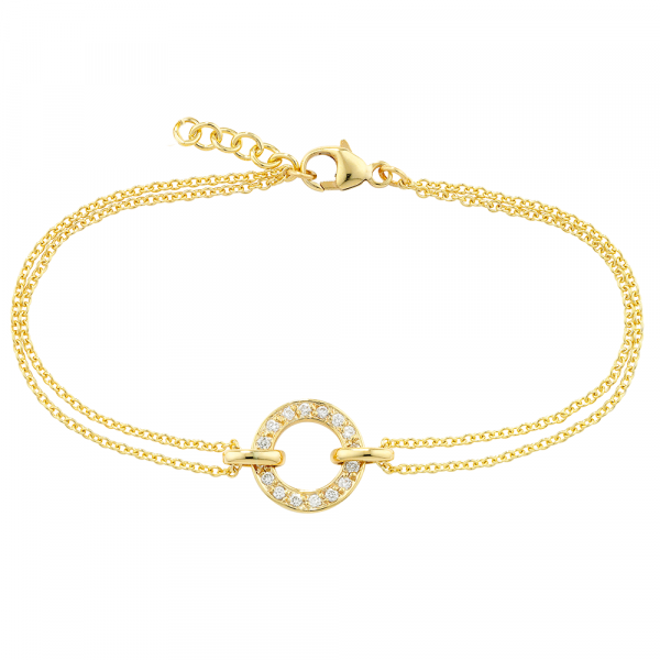 Yellow gold diamond circle Meridian bracelet