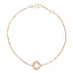 Rose gold diamond circle Meridian bracelet