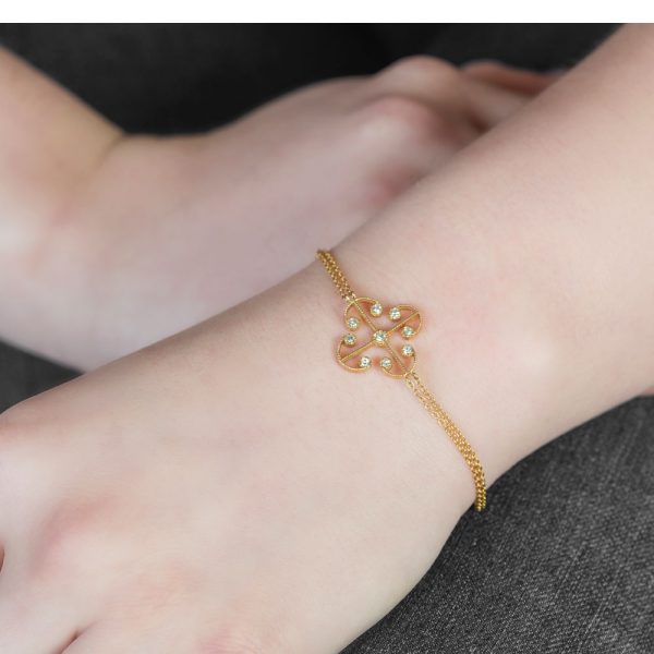 Yellow Gold Diamond Lattice Bracelet