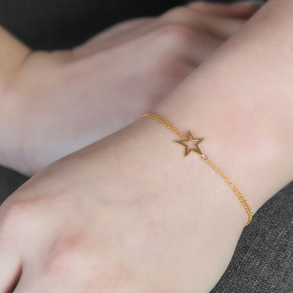 Yellow gold star bracelet