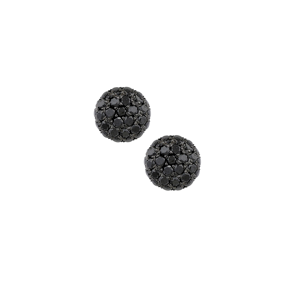 Luxury White Gold Black Diamond Ball Stud Earrings London Road Black Diamond Ball Cer Stud Earrings White Gold