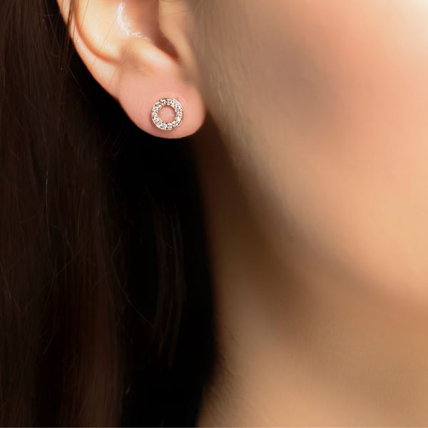 Rose gold diamond Meridian stud earrings