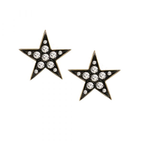 Large Gold Diamond Star Pendant - London Road Jewellery