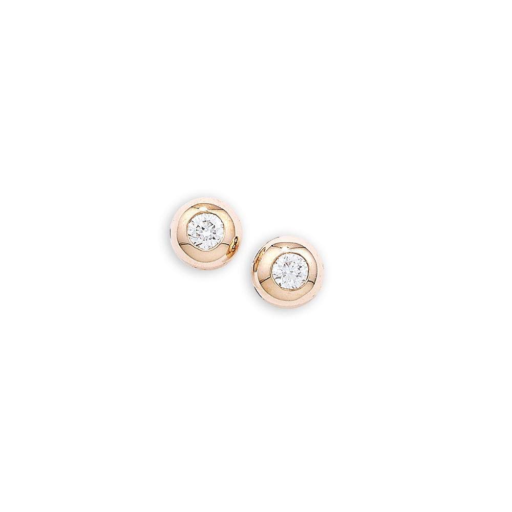 Designer Diamond Rose Gold Doughnut Stud Earrings London Road