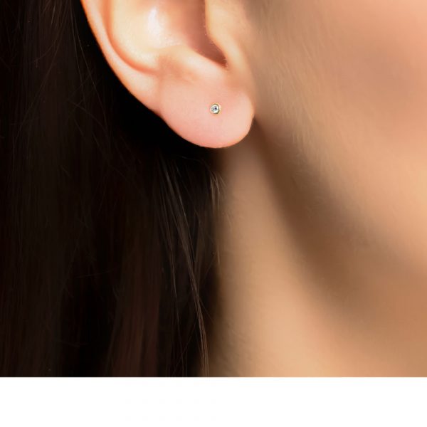 Yellow Gold Raindrop Diamond Stud Earrings