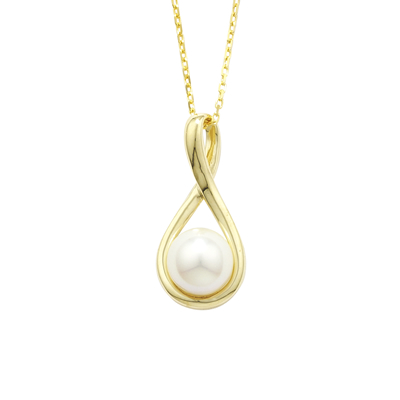 yellow gold pearl necklace