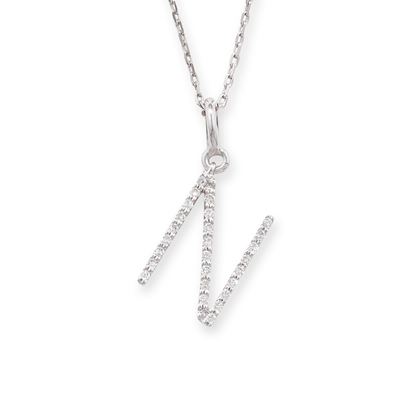 SARAH CHLOE FINE PERSONALIZED- INITIAL OLIVIA DIAMOND NECKLACE