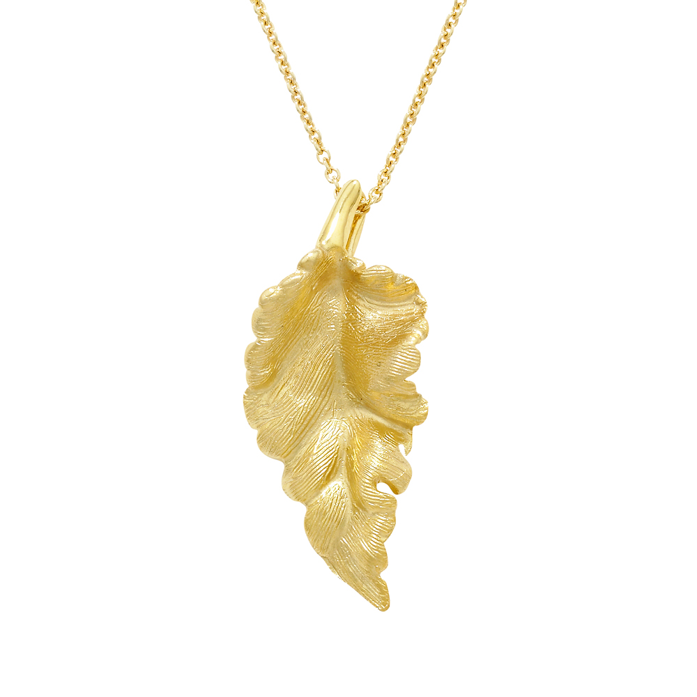 14kt Yellow Gold Leaf Pendant Necklace | Ross-Simons