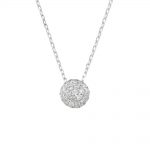 Diamond ball cluster pendant white gold