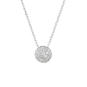 Diamond ball cluster pendant white gold