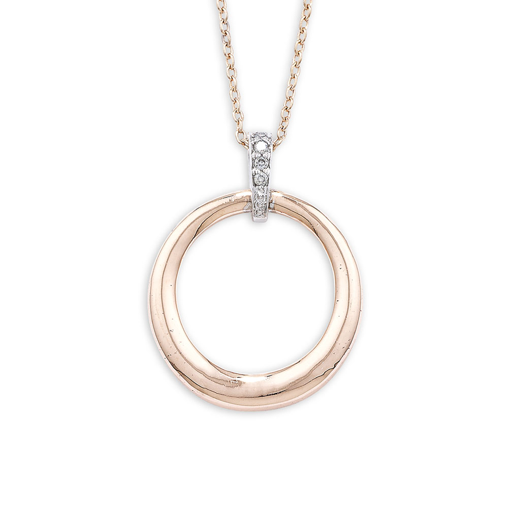 9ct Solid Rose Gold Engraved Horizontal Double Heart Pendant & Optional  Chain