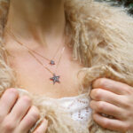 9ct yellow gold diamond star pendant necklace