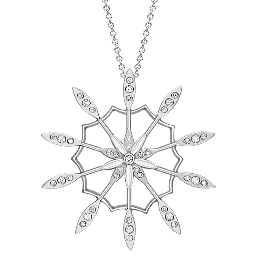 Diamond Snowflake Necklace in White Gold at Susannah Lovis Jewellers