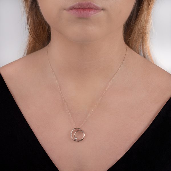 Rose gold diamond spiral pendant