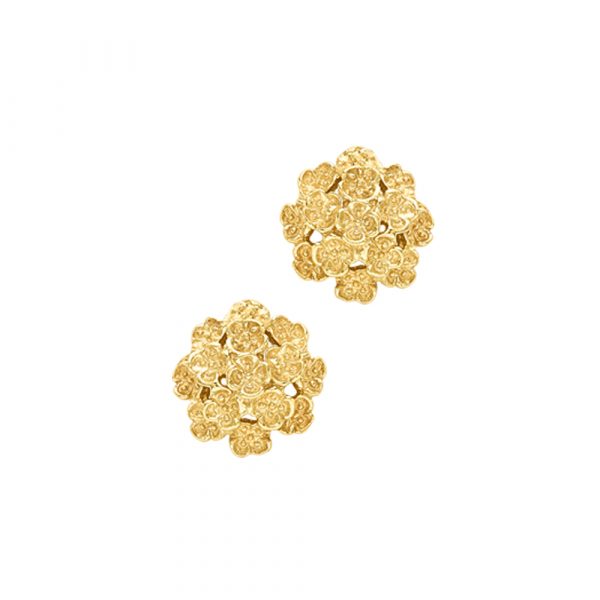 9ct Yellow gold posy flower earrings