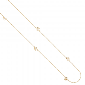 Diamond buttercup flower necklace yellow gold