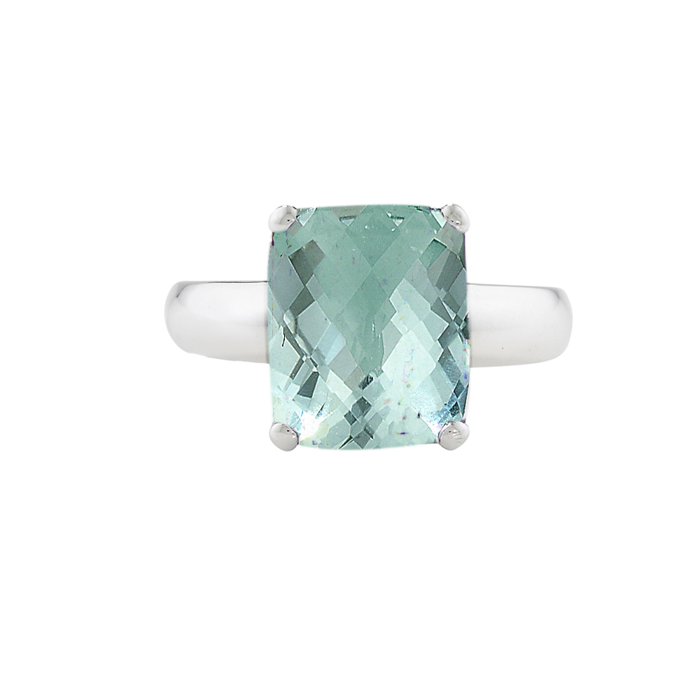 White gold green amethyst ring demi-fine jewellery