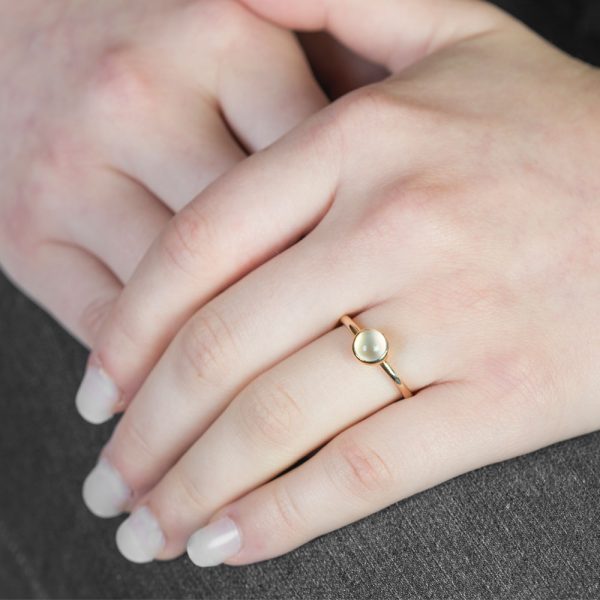 Rose Gold Moonstone Bubble Stacking Ring