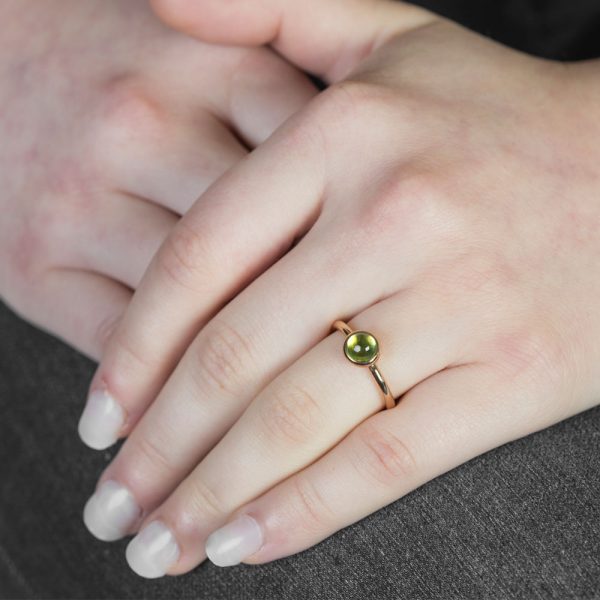 Rose Gold Peridot Bubble Stacking Ring