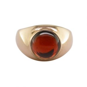 Garnet single stone bubble ring rose gold
