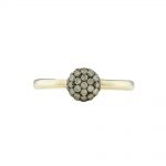 Brown cappuccino diamond ball cluster ring yellow gold