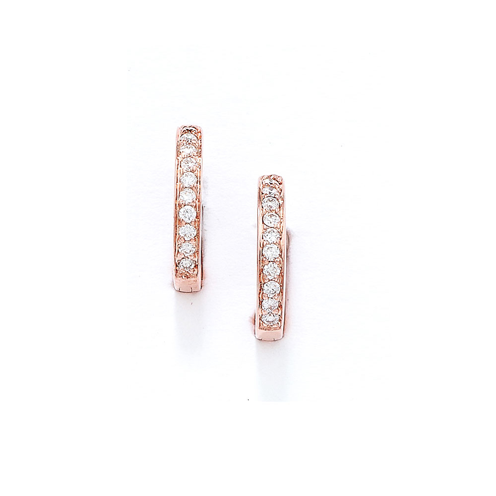 1.16 ct Multi Hoop Diamond Earrings on 14K Rose Gold