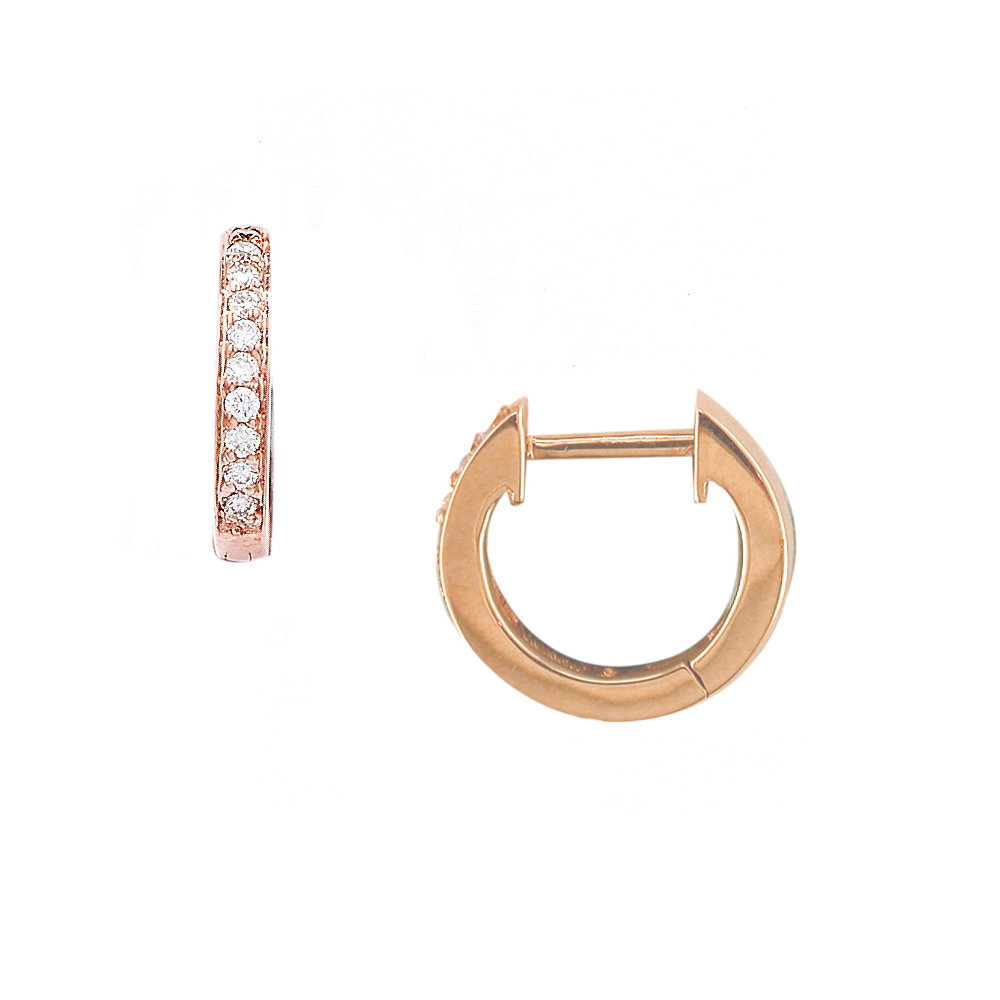 Rose Gold Diamond Hoop Earrings - London Road Jewellery