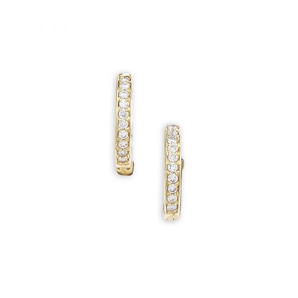 9ct Yellow Gold Diamond Hoop Earrings - London Road Jewellery