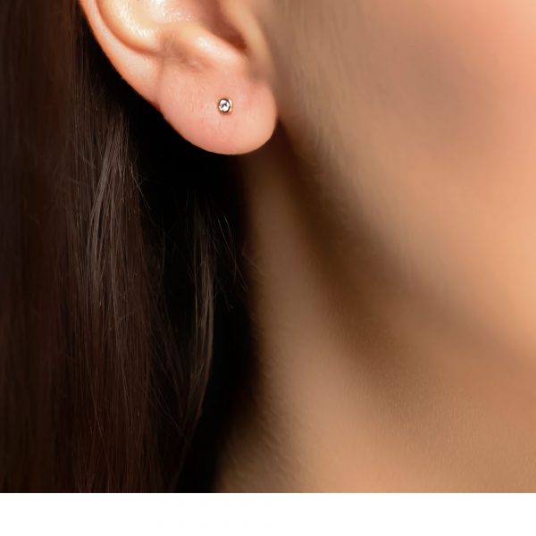 Rose gold diamond single stone raindrop earrings