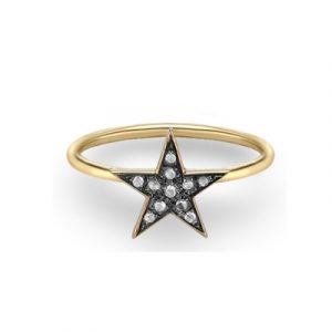Diamond star ring yellow gold