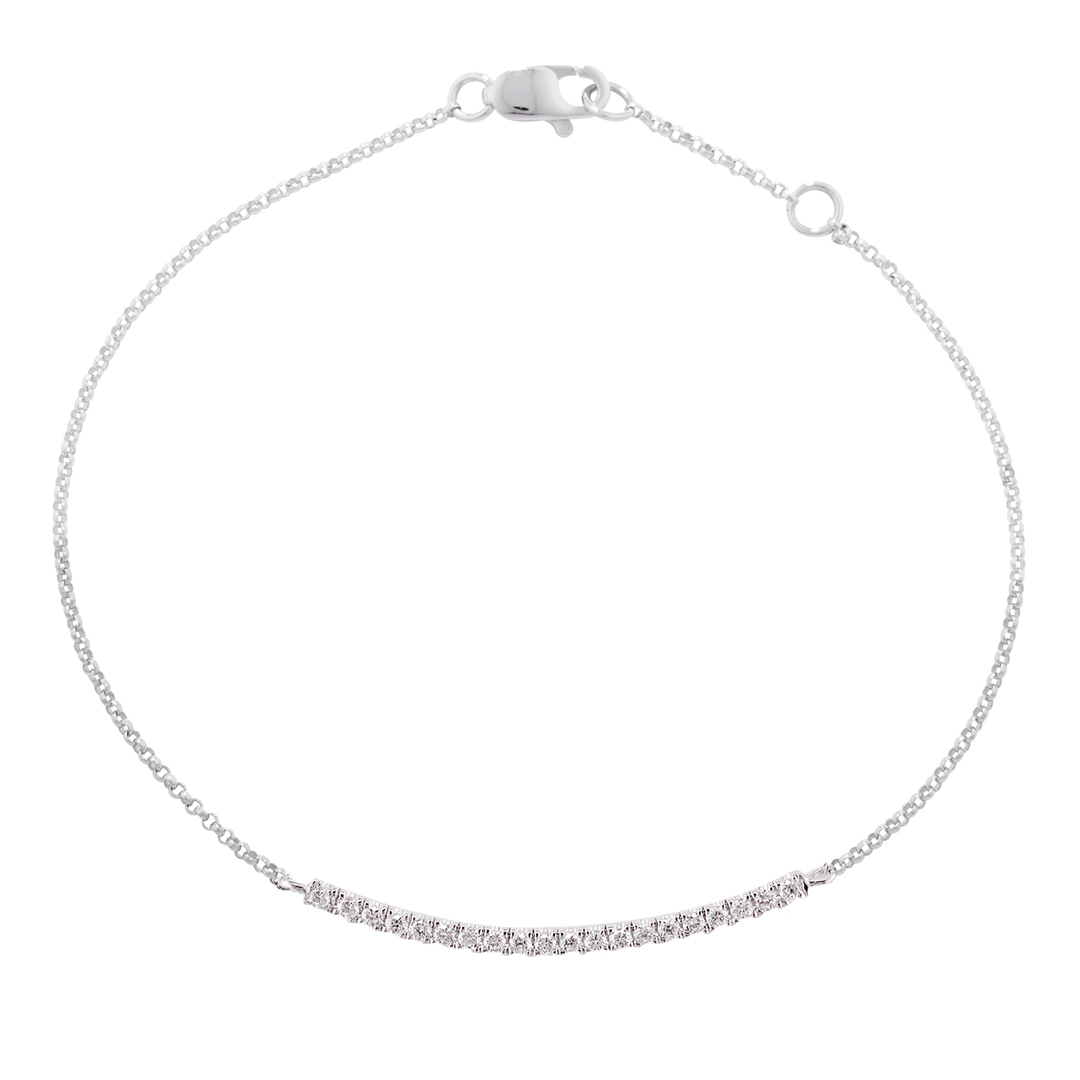 Round Small Diamond Bracelet in White Gold