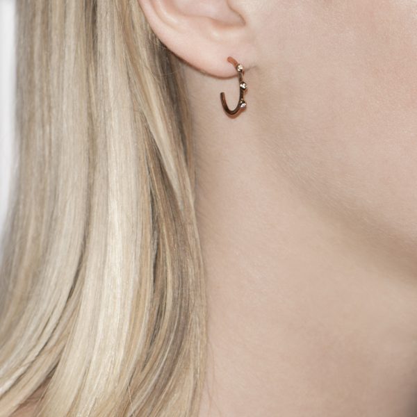 Rose Gold Diamond Raindrop Hoop Earrings