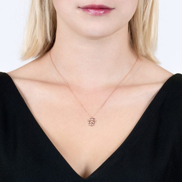 Moonstone and Diamond Rose Gold Bubble Cluster Pendant