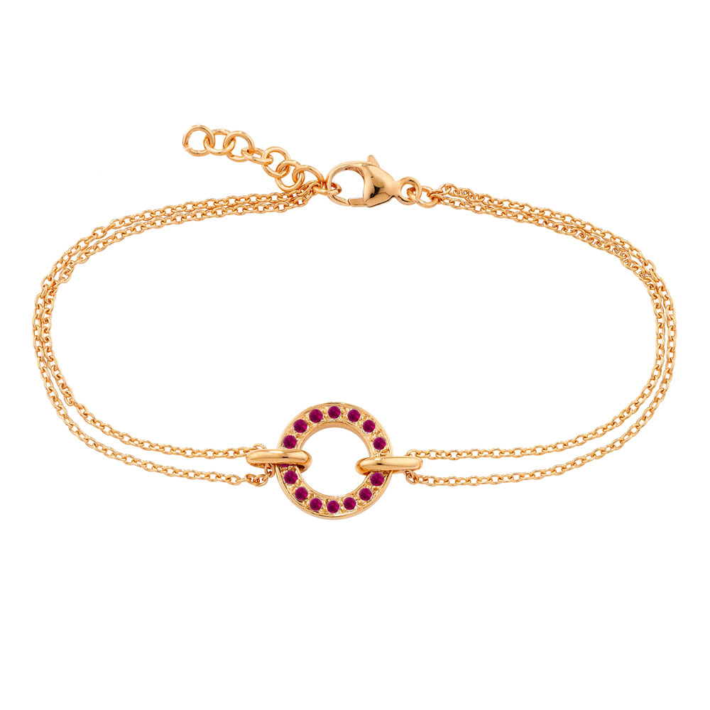 Platinum & Gold Round Ruby Bracelet - Oscar Heyman