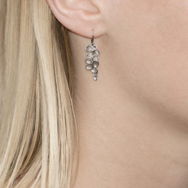 Silver Falling Leaves Drop Earrings