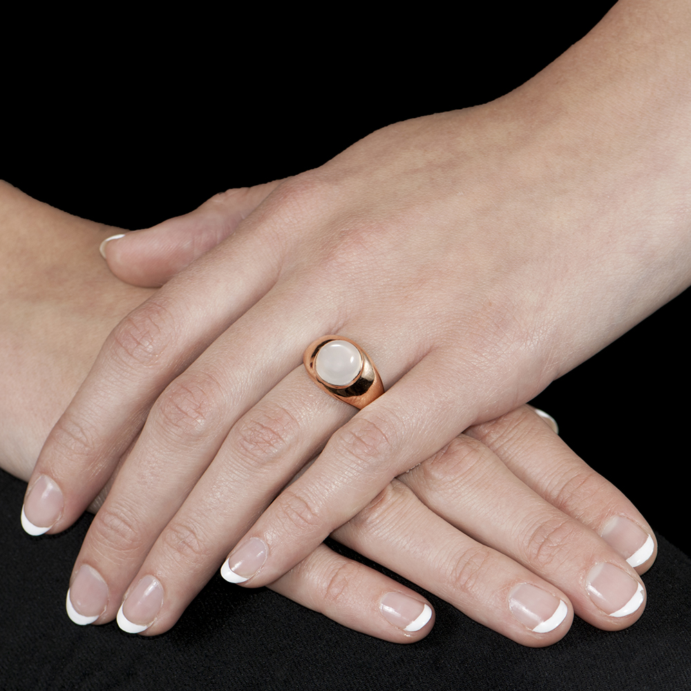 Rose Gold Moonstone Bubble Ring