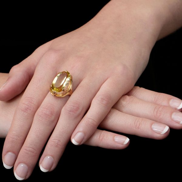 Lemon Quartz Cocktail Ring